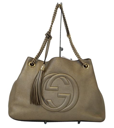 gucci gold chain tote|Gucci purse with gold chain.